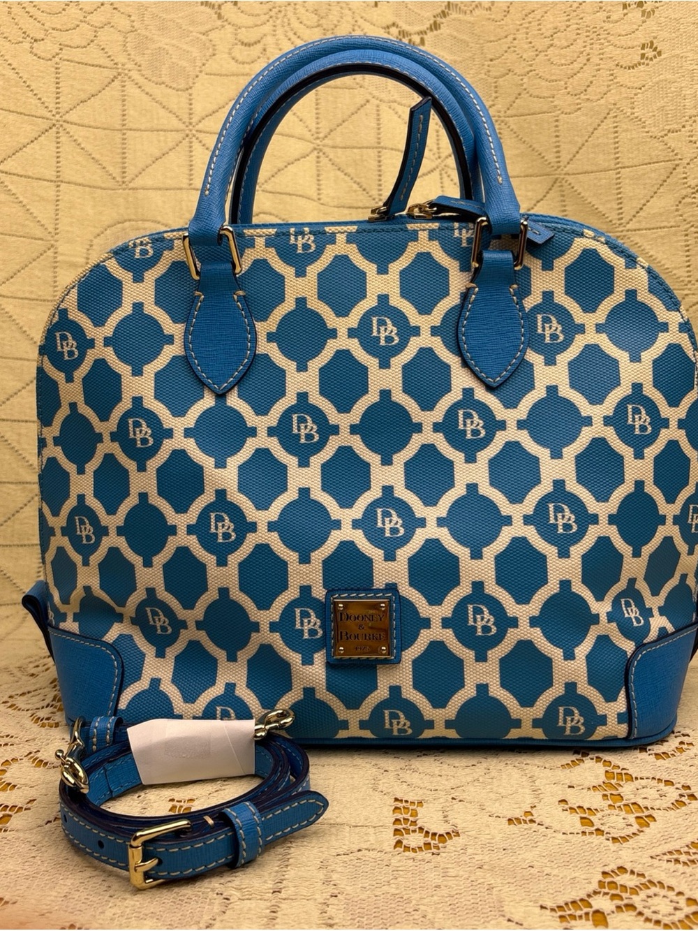 Limited Edition Dooney & Bourke Geometric Sanibel Zip Crossbody Satchel